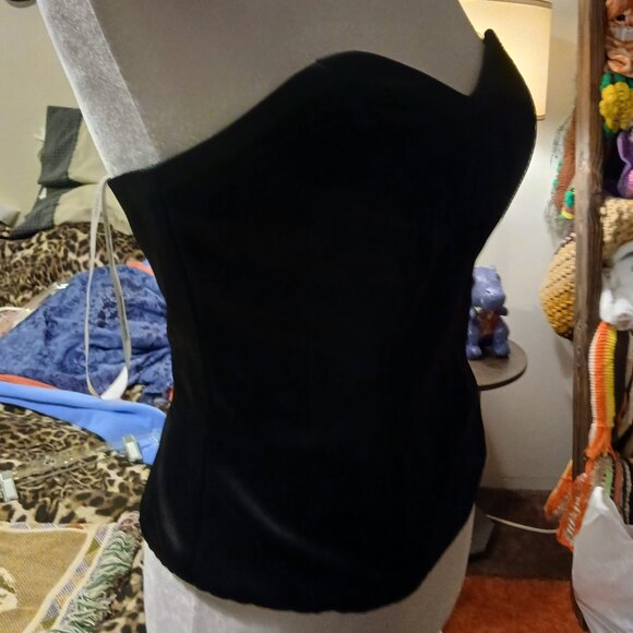 David's Bridal Womens Size 4 Black Strapless Bustier Top - Picture 5 of 13